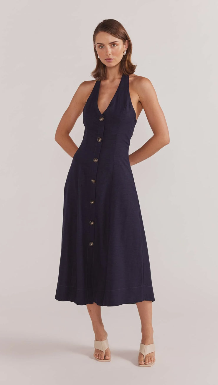 Alora Halter Dress Navy Staple the Label