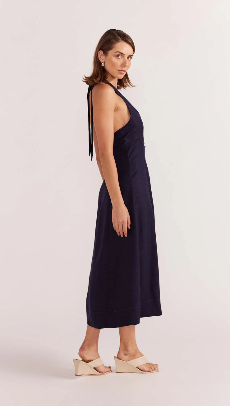 Alora Halter Dress Navy Staple the Label