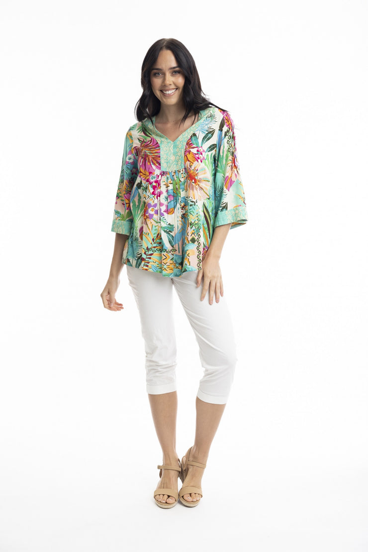 Hanalei V Neck Top - Print