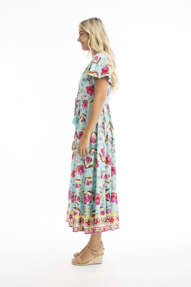 Maitra Tie Waist Midi - Print