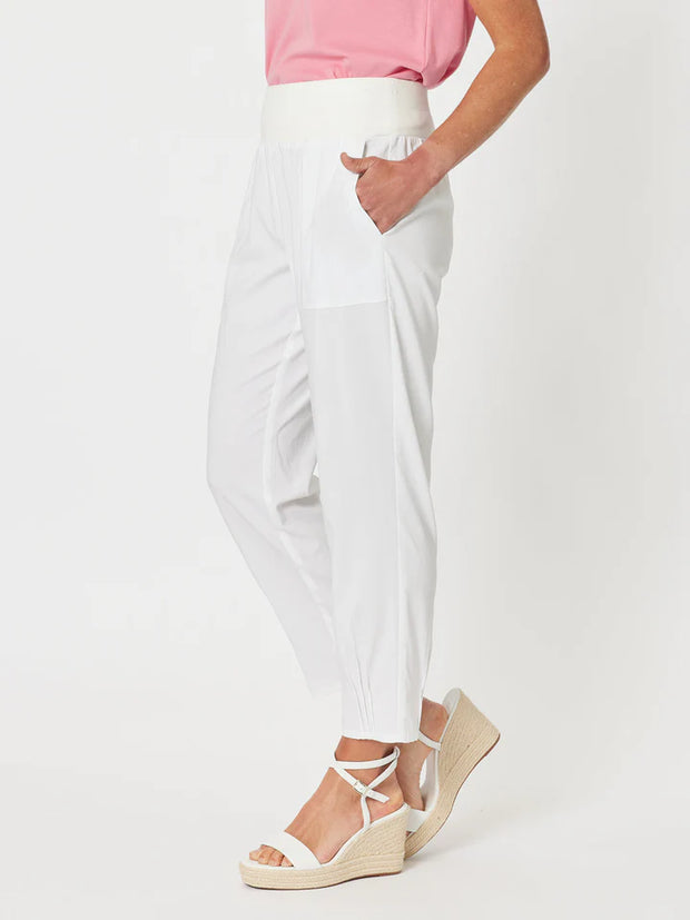 Jersey Waist Pants- White