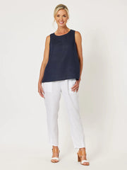 Jersey Waist Pants- White