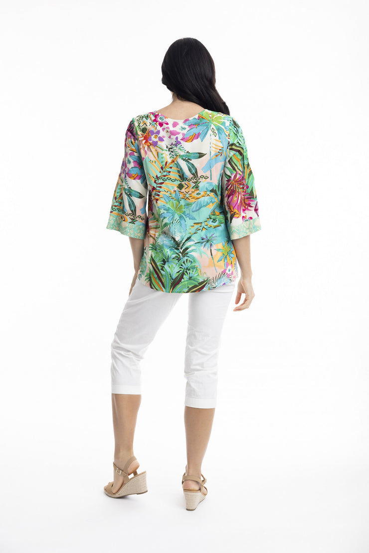 Hanalei V Neck Top - Print