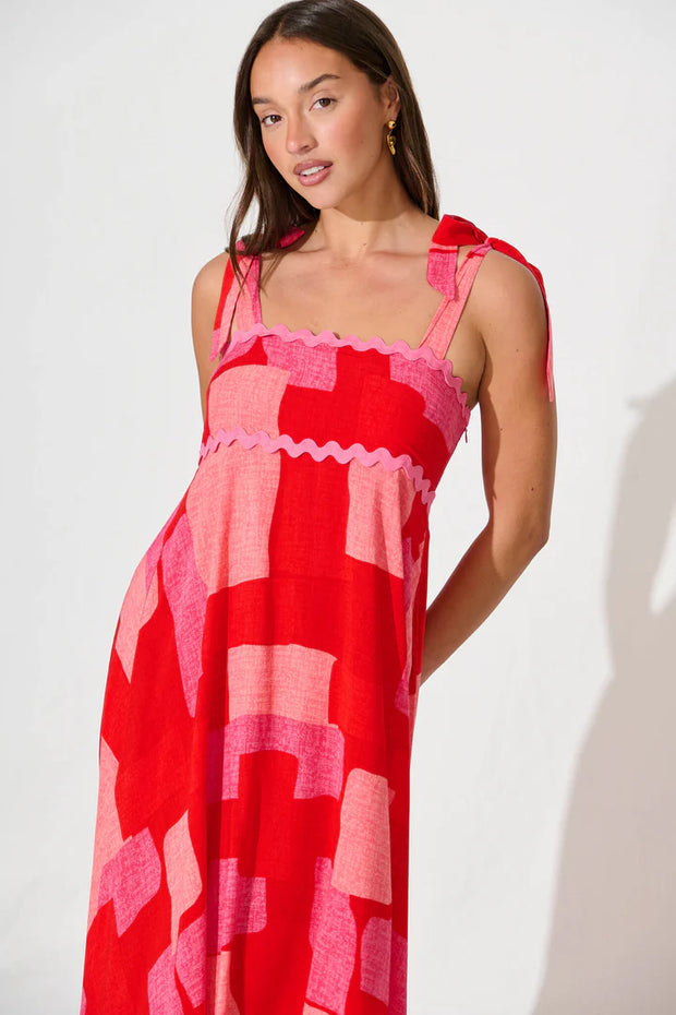 Red Rose Maxi Dress