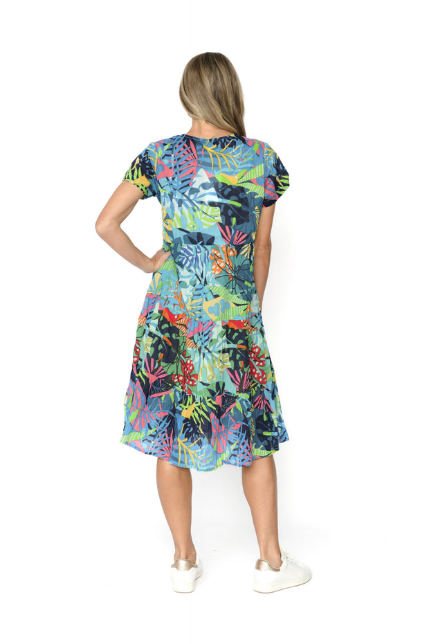 Thalia Tiered Dress - Jungle Pop