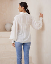 Iris the Maxi - Long Sleeve White Shirt