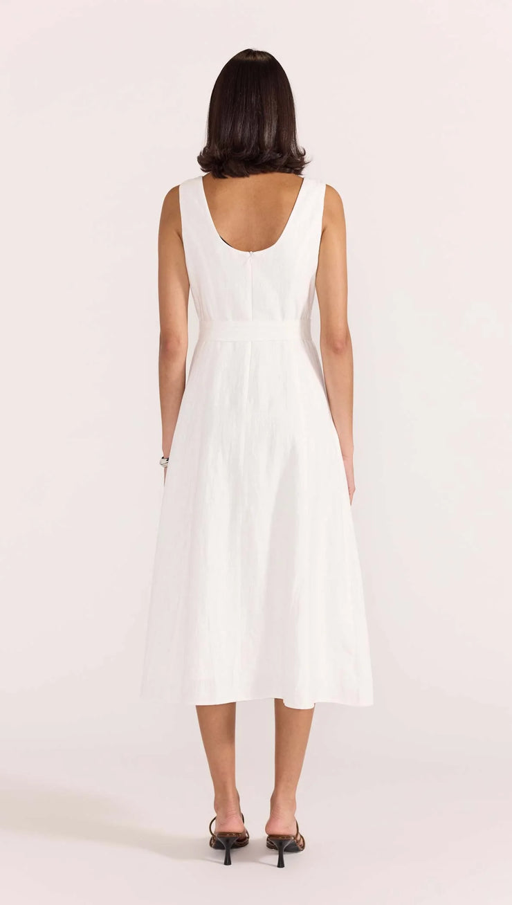 Eden Belted Midi Dress White Staple the Label