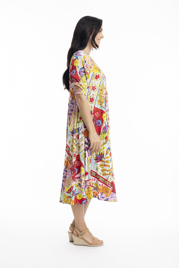 Maitra V-Neck Midi - Print