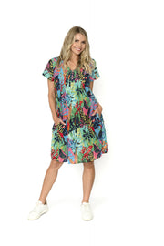 Nicola Cap Sleeve Dress Jungle Pop 1 One Summer