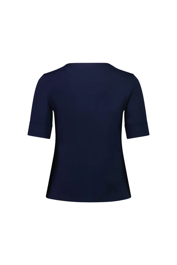 V Neck Top Navy Vassalli 