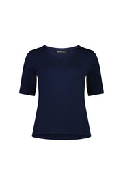 V Neck Top Navy Vassalli 