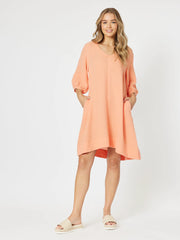 Bryon Cotton Dress Papaya Threadz