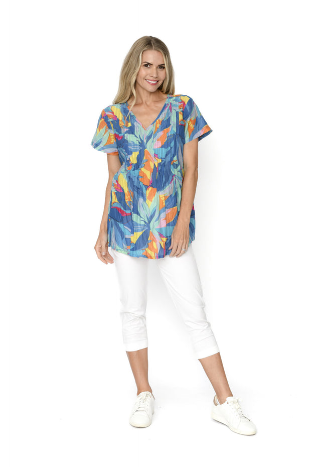 Kayla S/S Cotton Blouse - Bri Leaves