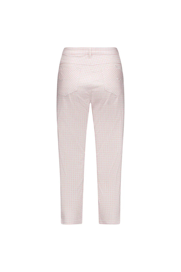 Slim Leg 7/8 Pants - Pink Gingham