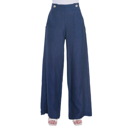 French Linen Pants Navy Vera May Philosophie