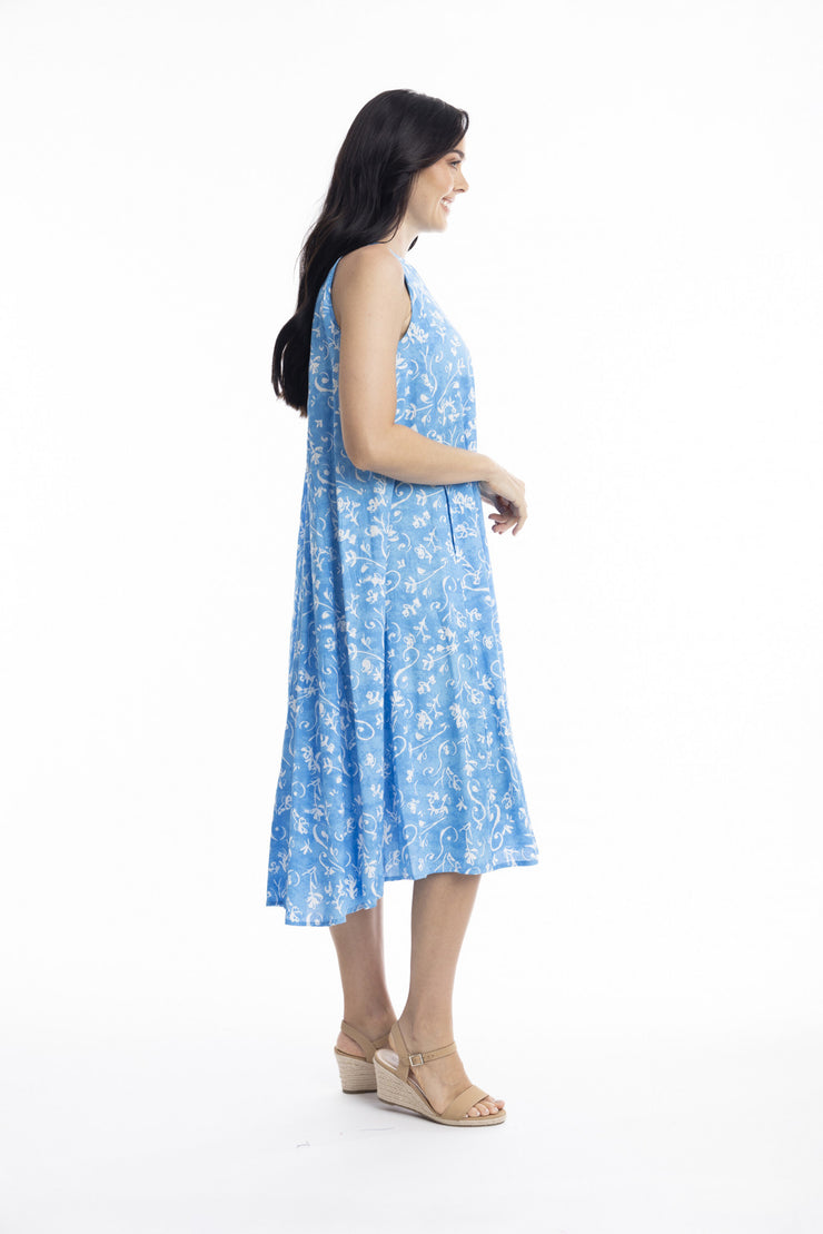 Elafonissi S/L Dress - Blue