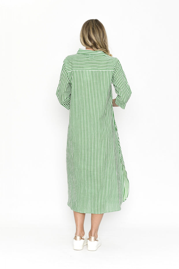 Sofia Green Stripe Dress One Summer