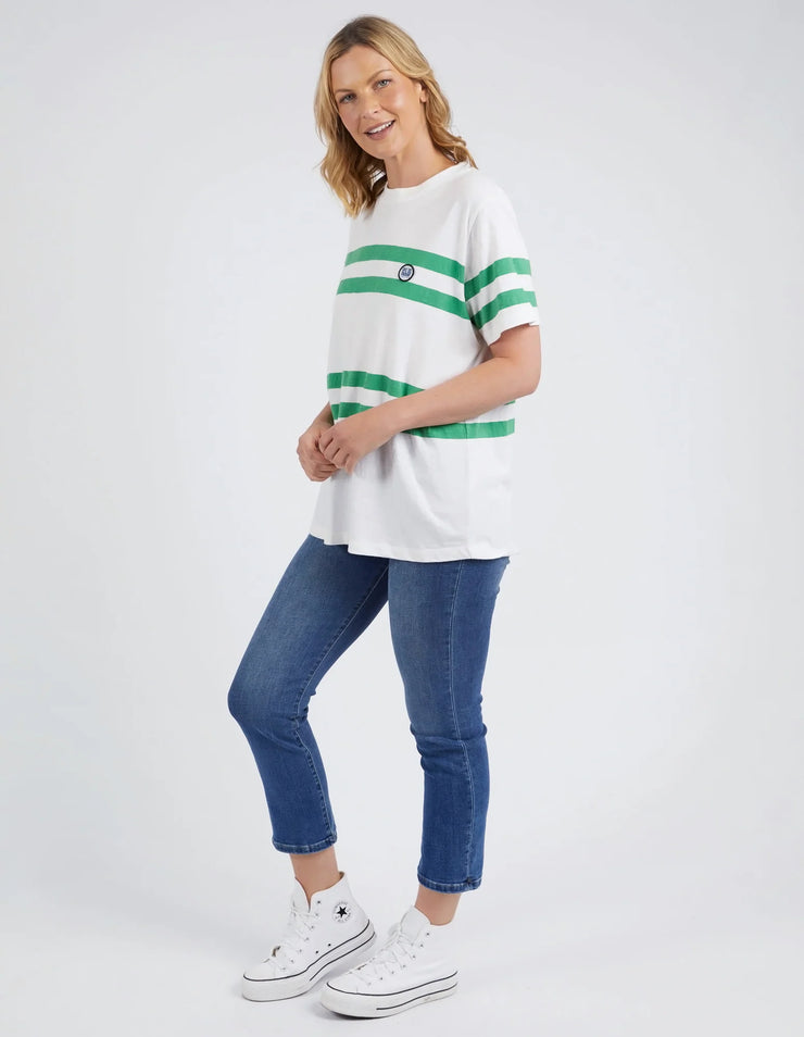 Allegra Green Stripe Tshirt Elm 