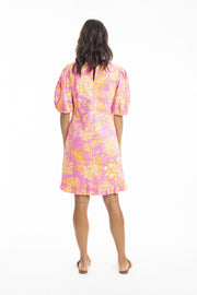 Layla Bubble Sleeve Dress Pink Orientique