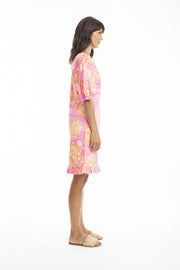 Layla Bubble Sleeve Dress Pink Orientique