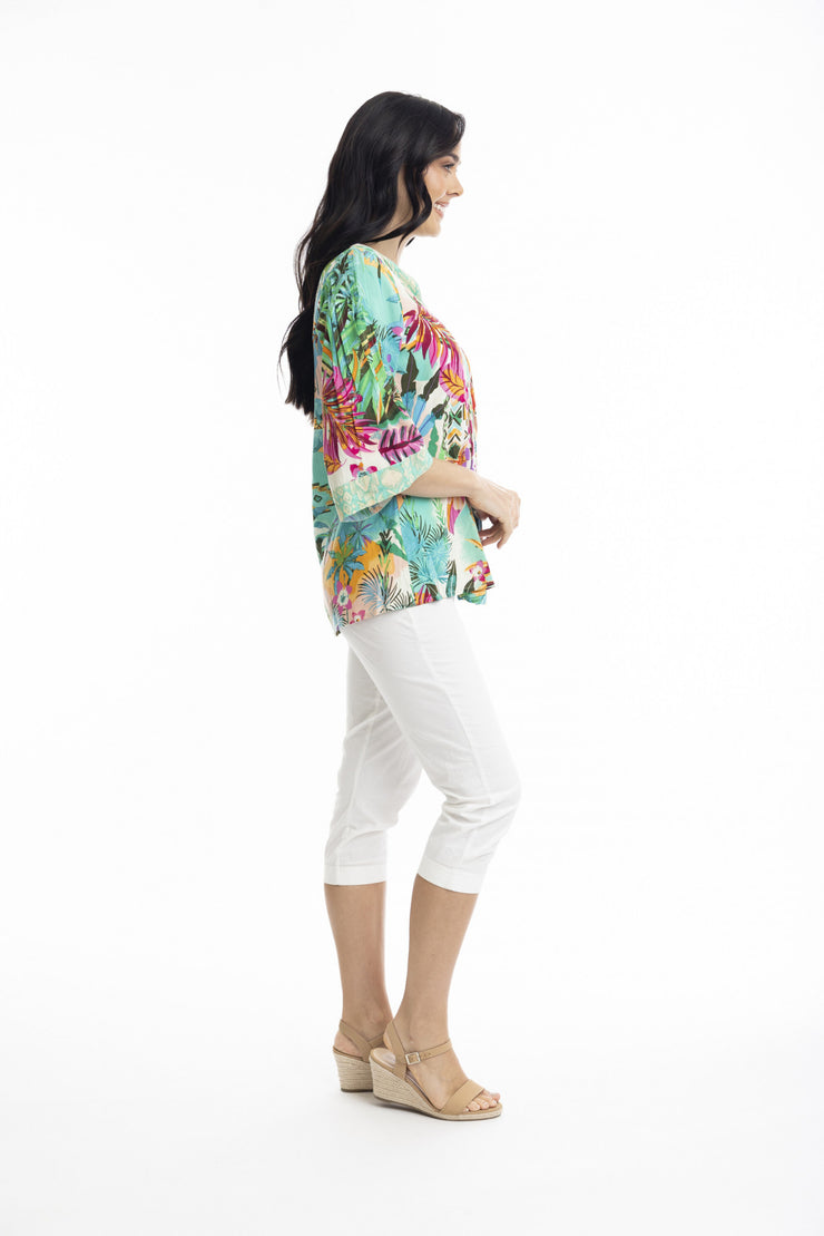 Hanalei V Neck Top - Print