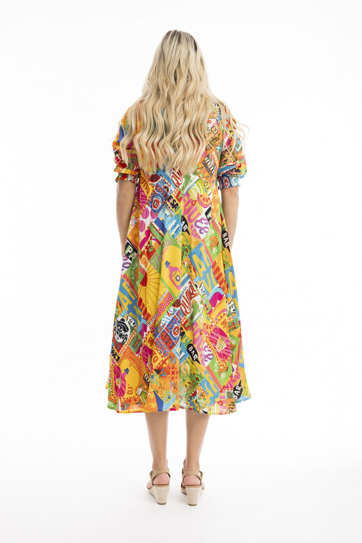 Ocampo V-Neck Dress - Print