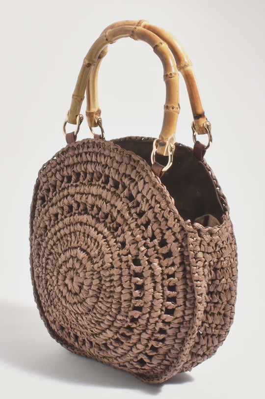 Gina Woven Handbag Chocolate Adorne