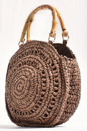 Gina Woven Handbag Chocolate Adorne