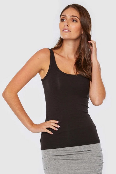 Bamboo-Body-Bamboo-Scoop-Singlet-Black