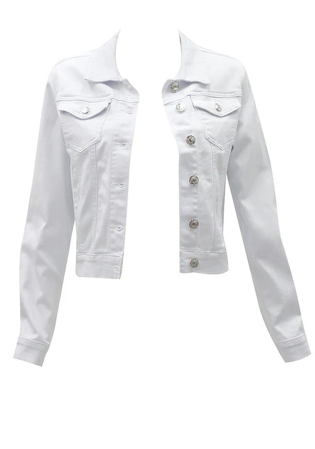 Country Denim White Cropped Jacket