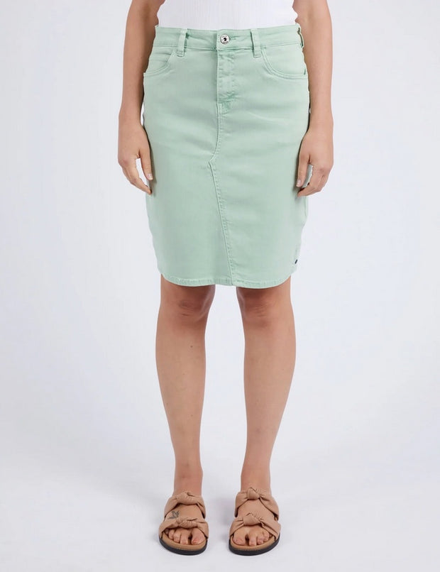 Belle Denim Skirt - Green