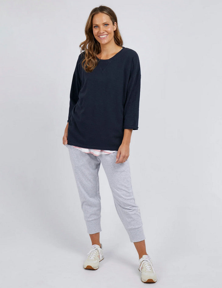 Elm-Annie-3-4-Sleeve-Top-Navy