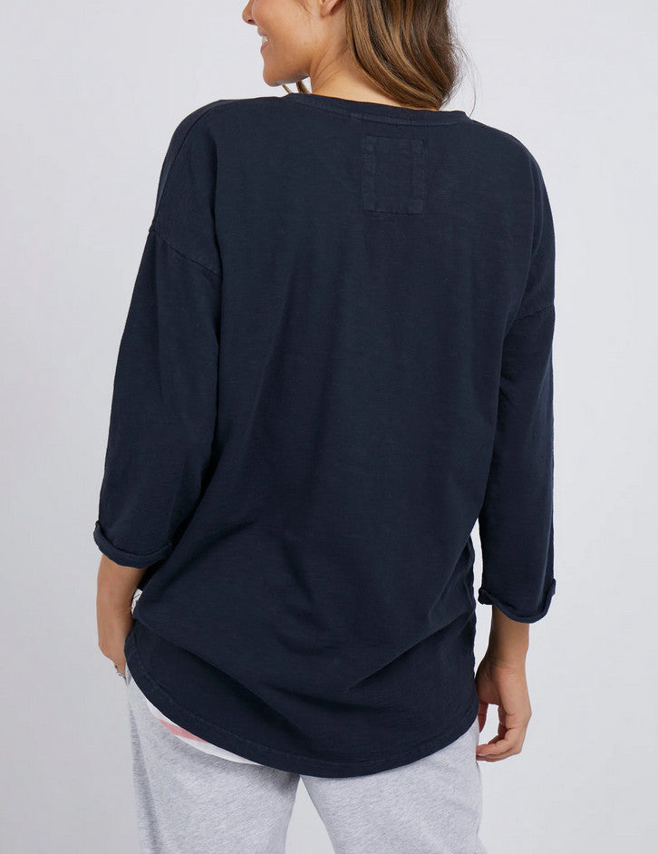 Elm-Annie-3-4-Sleeve-Top-Navy