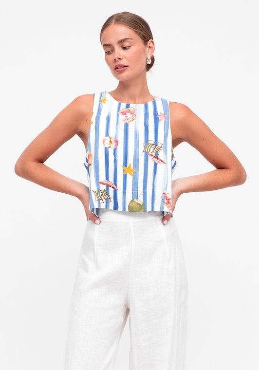 Esme Top Blue Stripe White Closet 