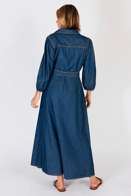 Durango Maxi Dress Dark Denim Ibisa 