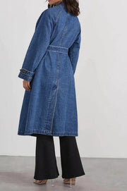 Belted Denim Trench Coat