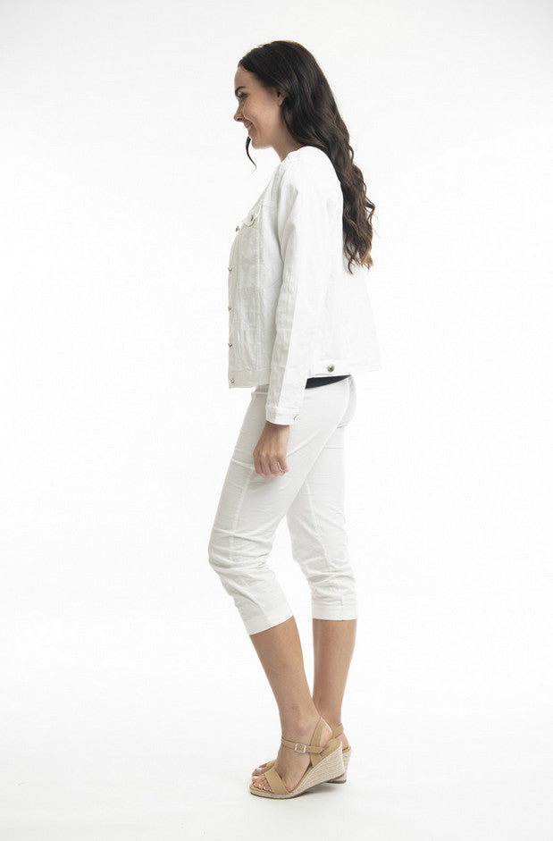 Orientique-Round-Neck-Jacket-White