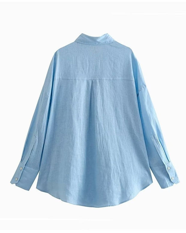 Casual Button Up Shirt - Blue