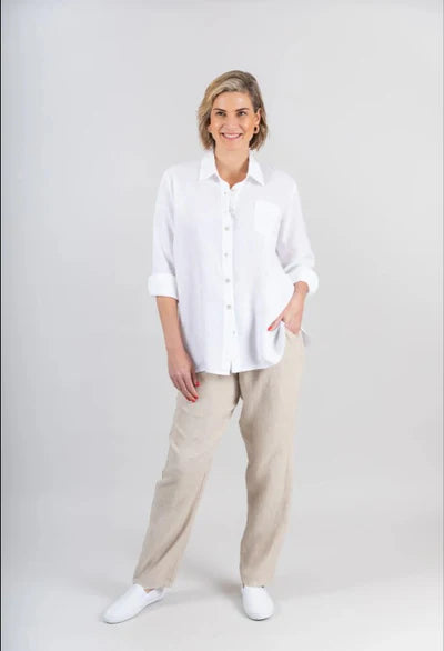 Blair White Linen Shirt Costa Vita Purelino