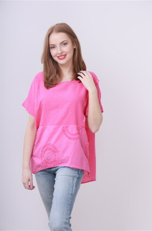 Pink Linen Cotton Top C'est Parfait