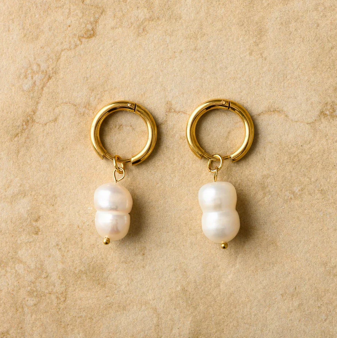 Auden Pearl Earrings Indigo & Wolfe