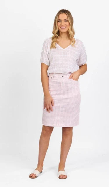 Lightweight Skirt Pink Gingham Vassalli