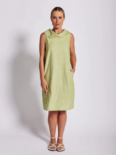 Linen S/L Cowl Neck Dress Vine See Saw