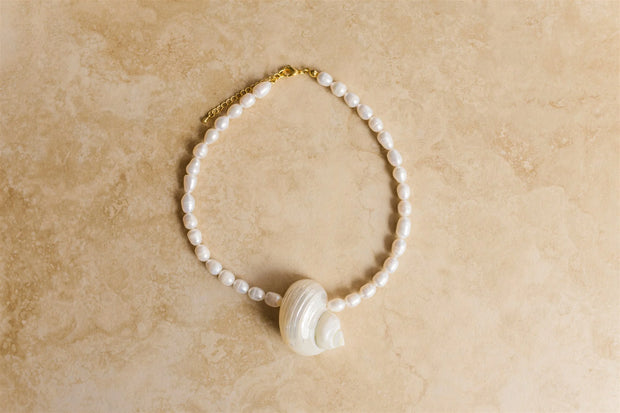 Solomon Conch Pearl Necklace Indigo & Wolfe 