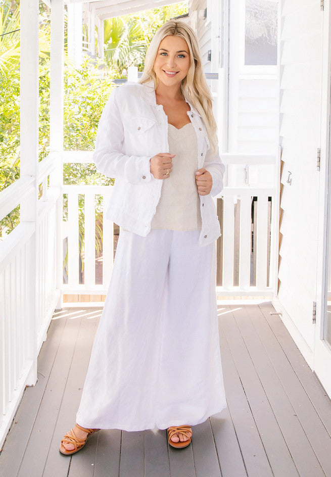 Soul Sparrow White Linen Jacket