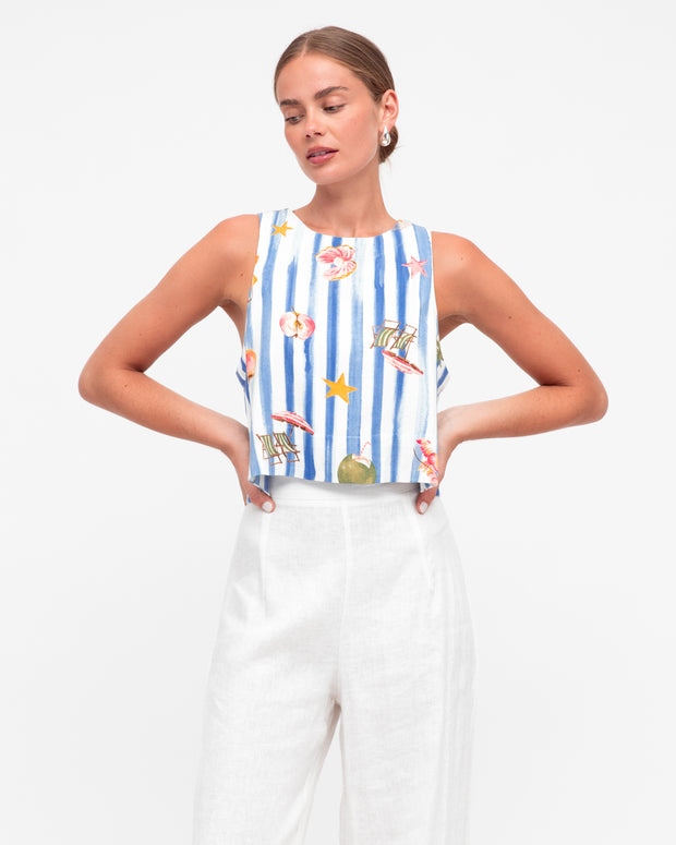 Esme Top Blue Stripe White Closet 