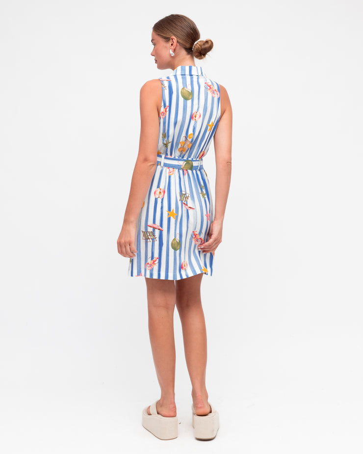 Esme Dress Blue Stripe White Closet