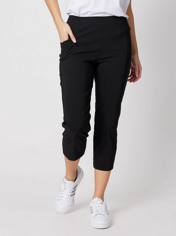 Threadz Basic Cropped Pants Black