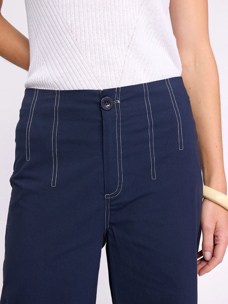 Contrast Stitching Navy Pants See Saw Clothing