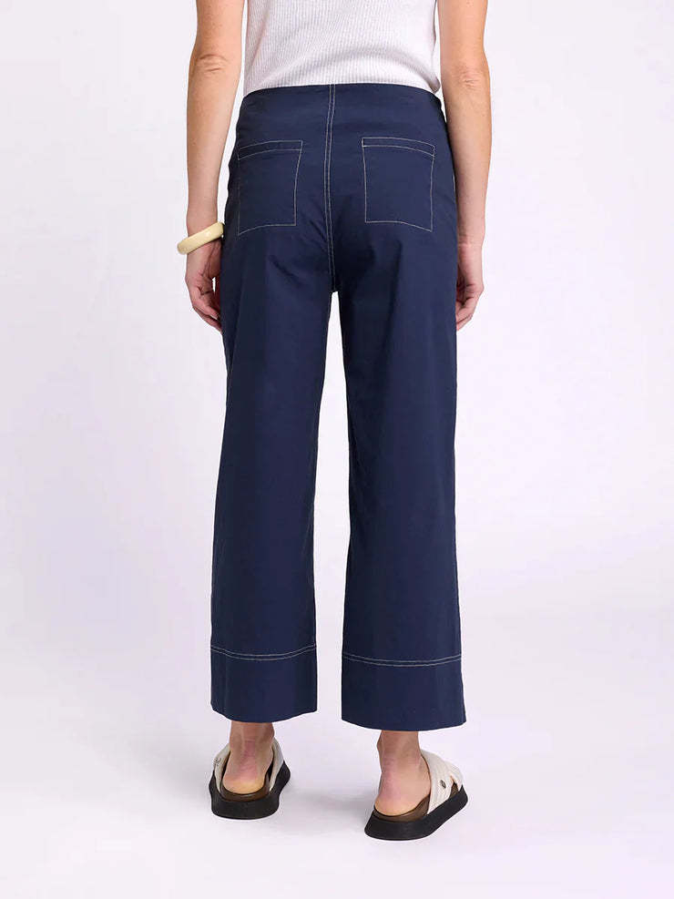 Contrast Stitching Navy Pants See Saw Clothing